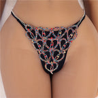 Accessories Rhinestone Claw Chain Body Chain Heart Shaped Sexy Bikini Panties