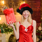 Red Christmas Hat Plush Festival Dress Up Props Ornament