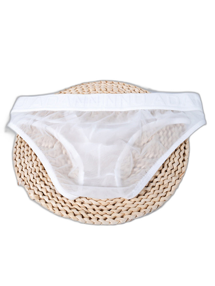 2 Pack Men's Stretch Solid Color Sexy Crotch Single-Layer Briefs