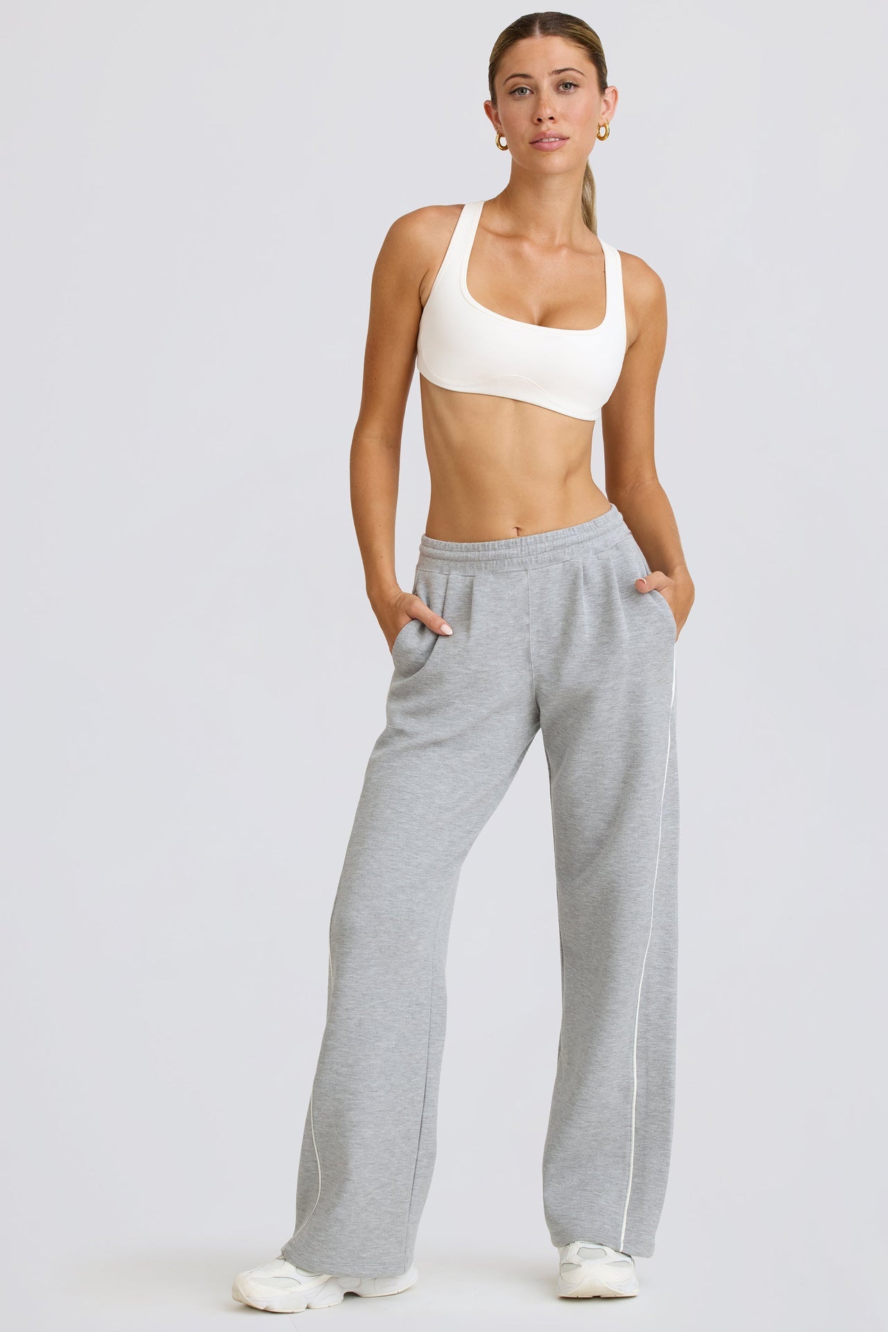 Women's Casual Striped Loose-fitting Fashionable Waist-cinching Wide-leg Pants