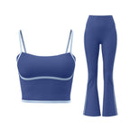 Juyitang Peach-Line Yoga Set High-Elastic Strappy Tank Top And High-Waist Pants Combo