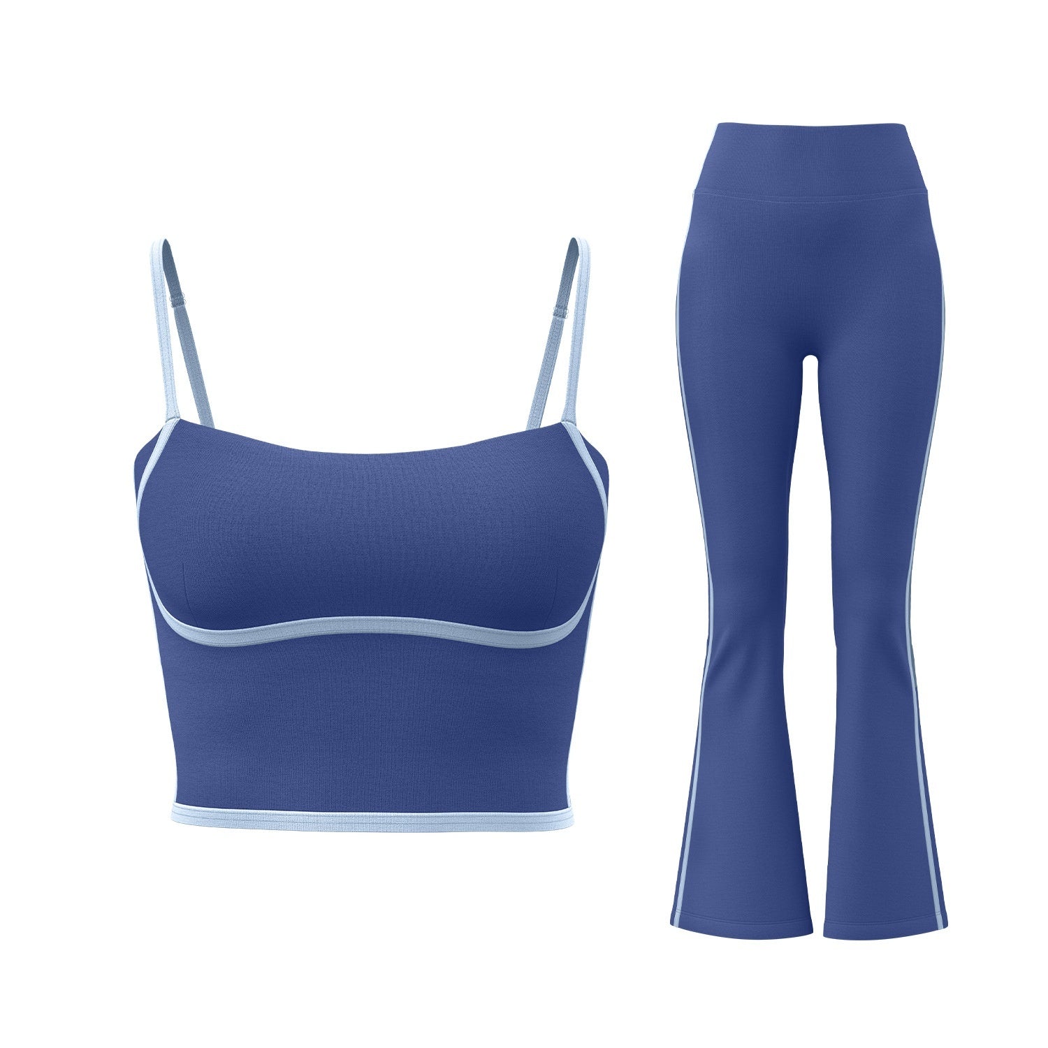 Juyitang Peach-Line Yoga Set High-Elastic Strappy Tank Top And High-Waist Pants Combo