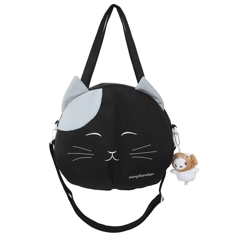 Women's Shoulder Bag New Personalized Fashion Handbag Cartoon Cat Messenger Bag Female Japanese Canvas Bag