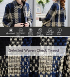 Woolen New Slim-fit Mid-length 34 Sleeve Stand Collar Thick Flower Woolen Coat