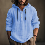 New Wish Cotton Linen Shirt Hooded Sweater Long Sleeve Hooded Casual Daily Clothing