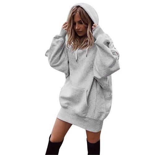 Women's hooded loose long sleeve thick sweater