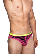 3 Pack Men's Low-Waist Sexy Big Mesh Breathable Transparent Sports Briefs