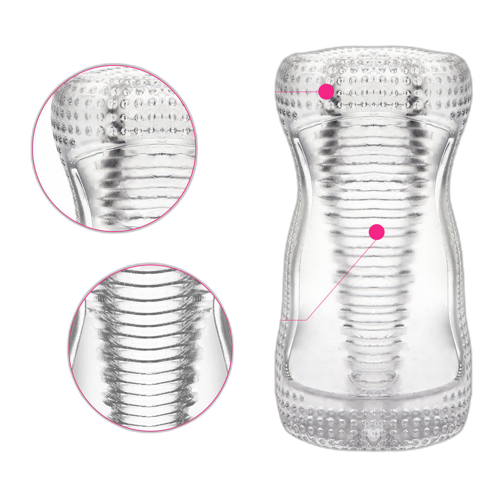 Ribbed Transparent Masturbator