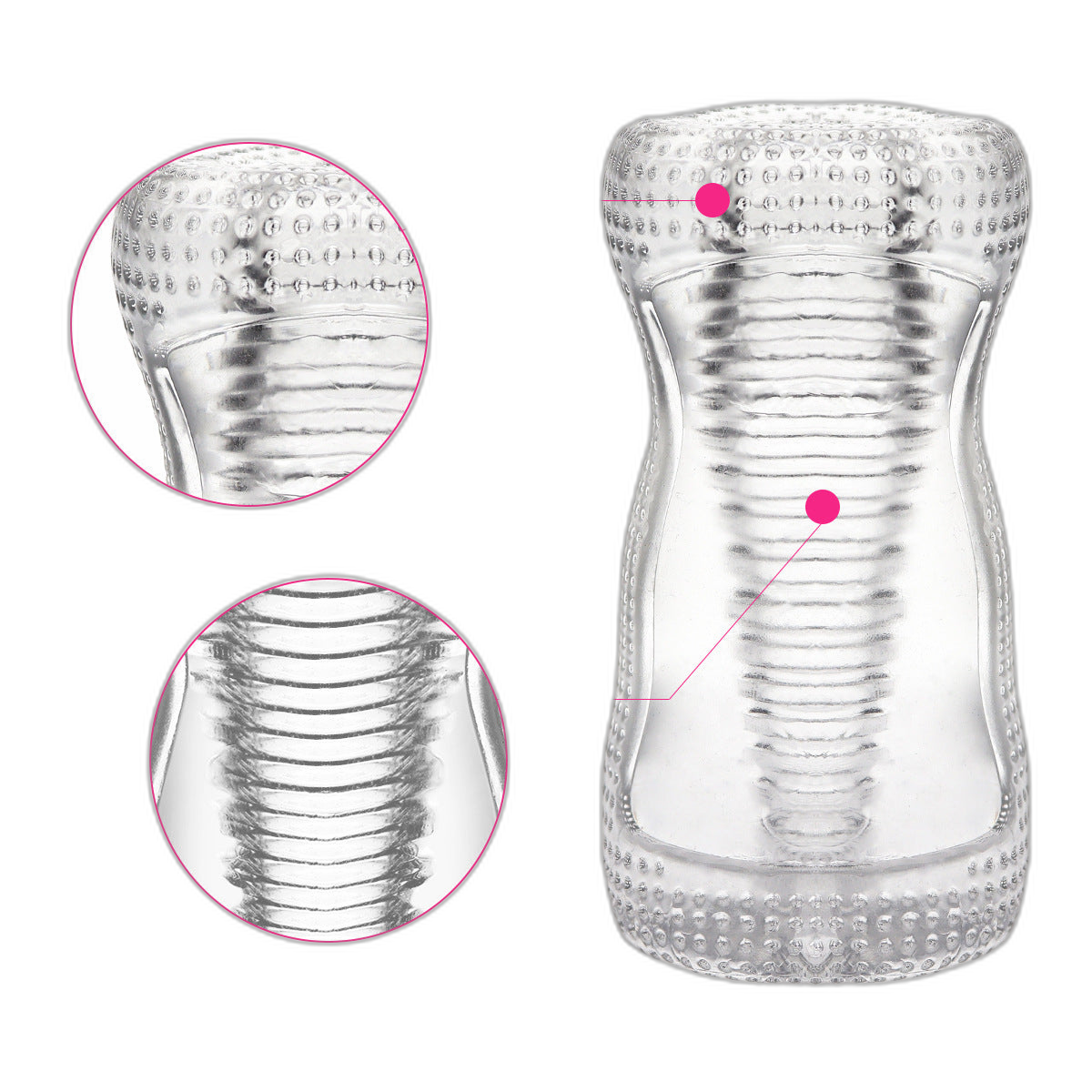 Ribbed Transparent Masturbator