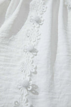 White Guipure Lace Frill Sleeve Blouse Women UK | Elegant