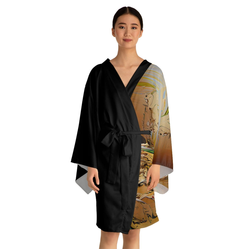 Half Black Half Gāolàng - Womens Kimono Robe