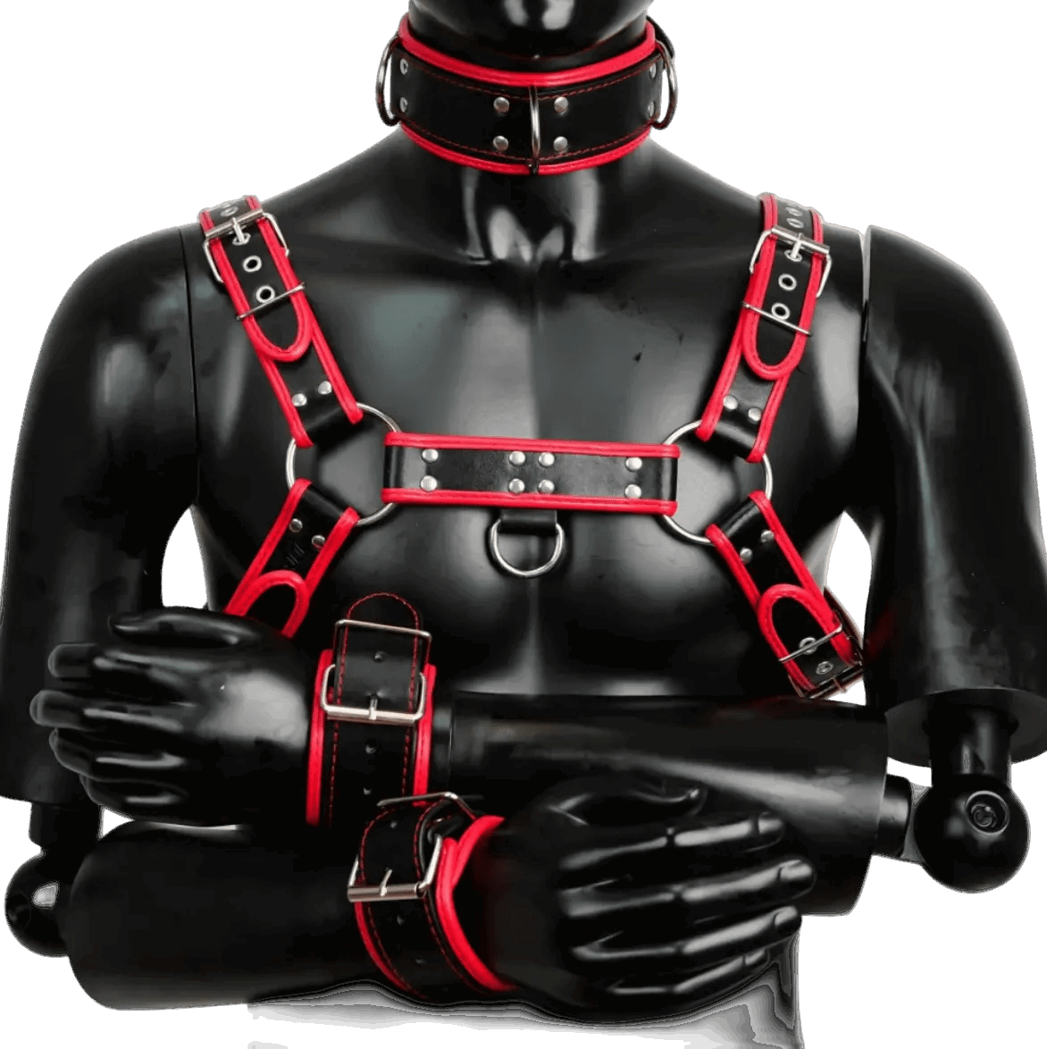Harness, Cuff, Collar Bundle Red