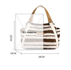 Outdoor Fashion Canvas Large Capacity Striped One-shoulder Storage Handbag