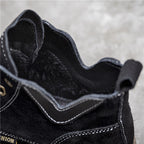 V-shaped meat powder leather boots