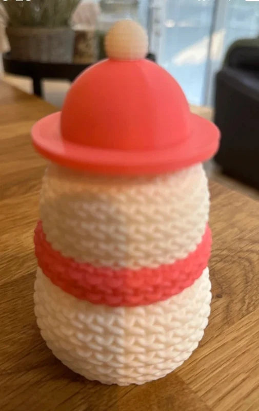 Knitted Effect Snowman and Snowwoman Christmas Decoration
