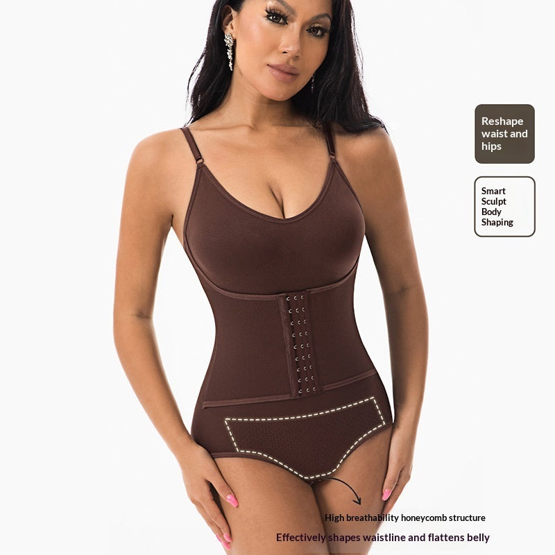Body Shaping Butt Lifting Abdomen Tightening Snap Button Jumpsuit