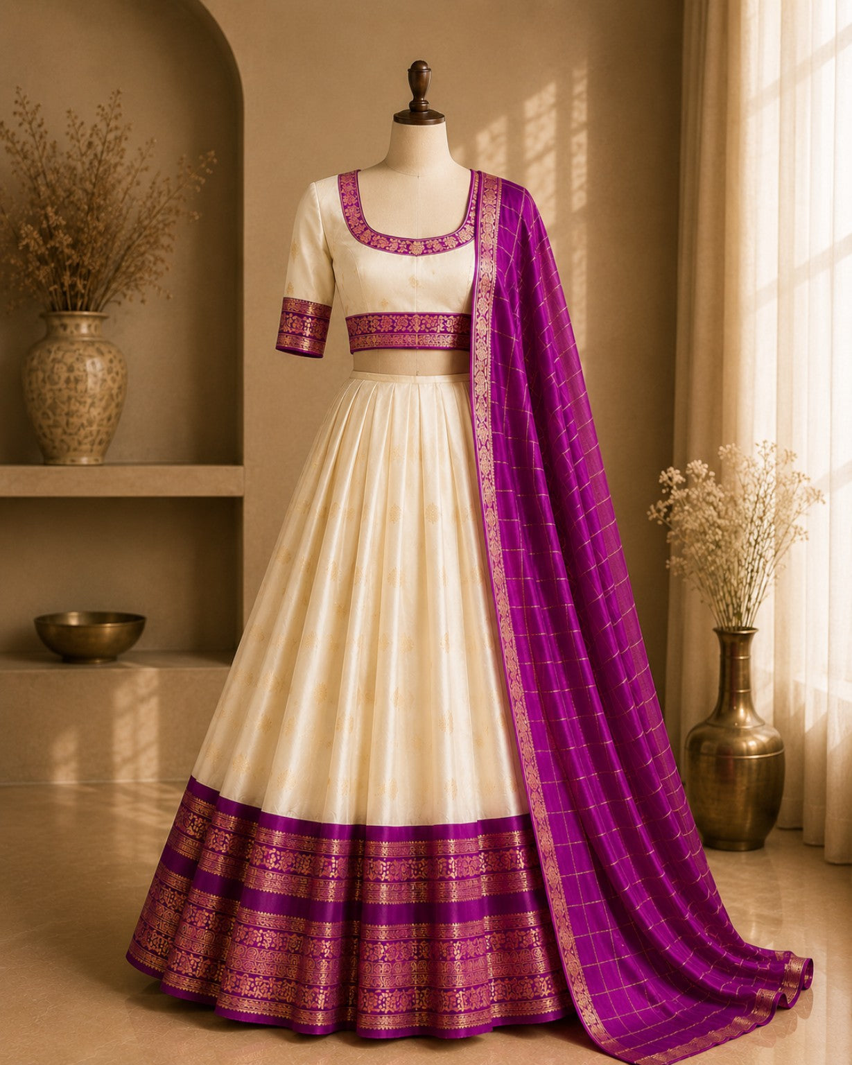 Onam Meghama Kerala Half Saree Set