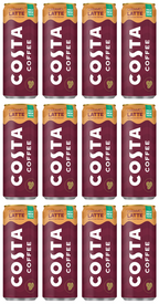 12 X Costa Coffee Caramel Latte Can 250ML