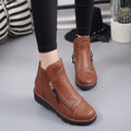 Martin boots with round toe and thick soles