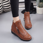 Martin boots with round toe and thick soles