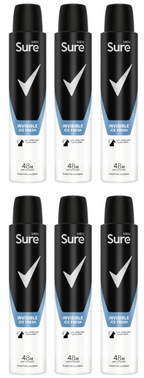 6 x Sure Men Anti P Invisible Ice - 200ML