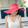 Women's Seaside Summer Vacation Foldable Sun Hat With Wide Brim