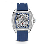 Men's Wine Barrel Type Mechanical Watch Silicone Tape