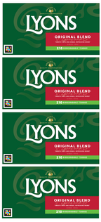 4 x Lyons Tea Original 210's - 609G