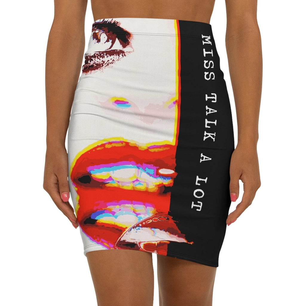 Miss Talk A Lot - Womens Pencil Skirt