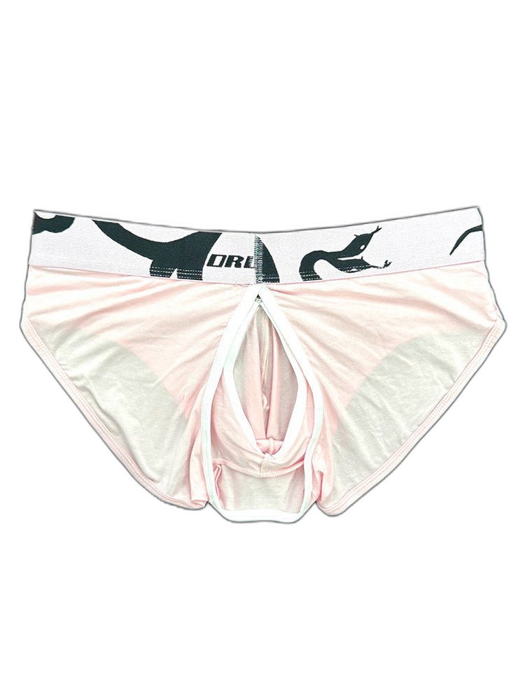 2 Pack Men's Detachable Pouch Open-Crotch Breathable Modal Soft Briefs
