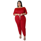 Women's Solid-Colored Sports Jumpsuit With Drawstring, High Waist, And Slimming Design