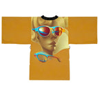 Retro Cool Orange - Womens Kimono Robe