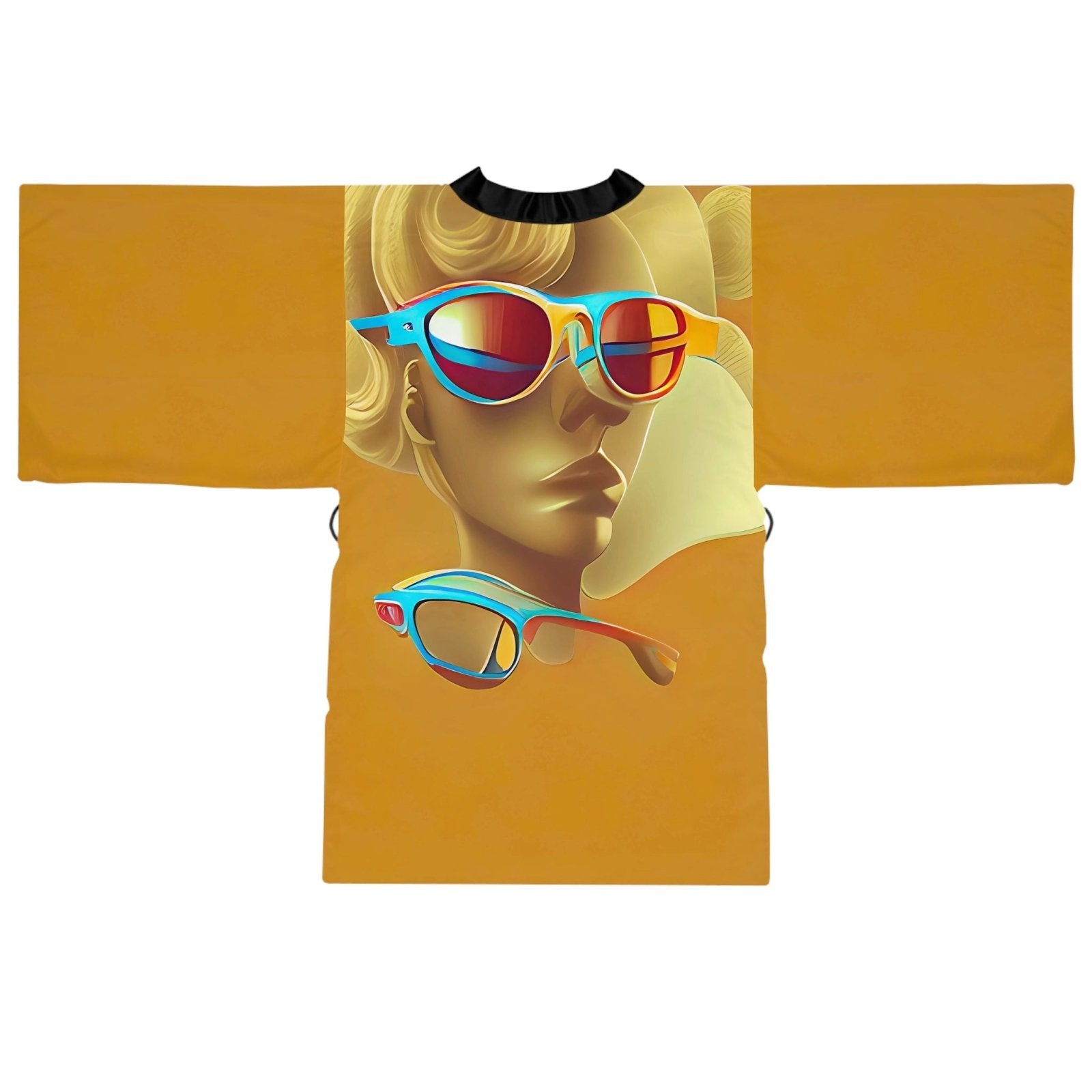 Retro Cool Orange - Womens Kimono Robe