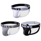 3 Pack Men's Underwear Jockstrap Athletic Support Pouch Briefs