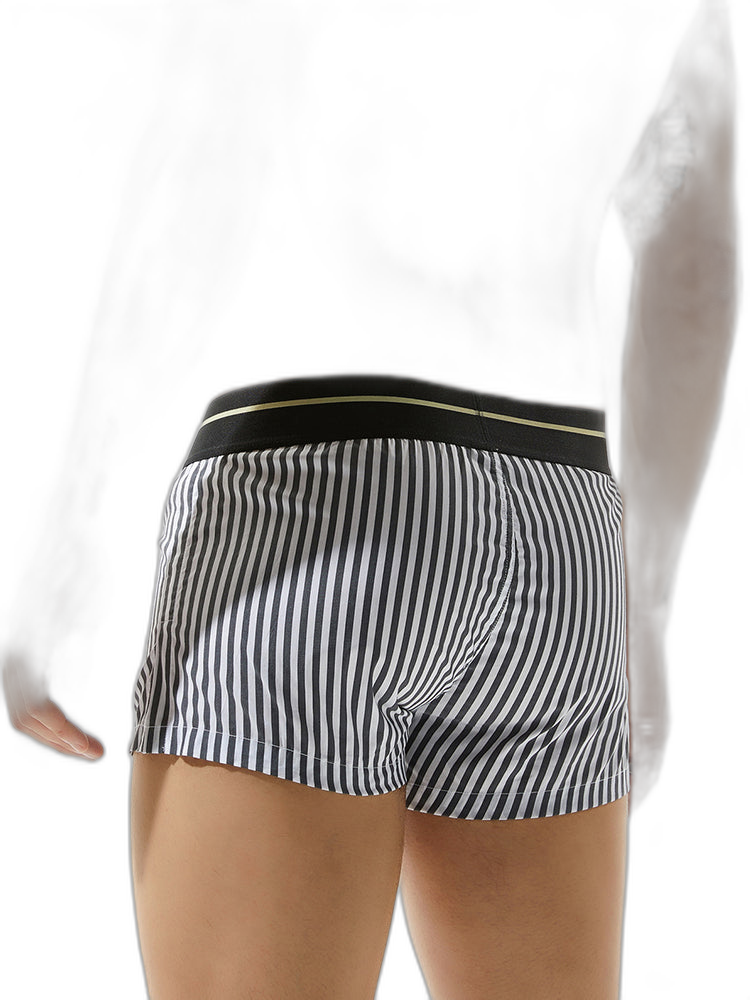 Mens 100% Cotton Striped Loose Home Boxer Shorts