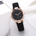 Casual Women Romantic Starry Sky Wrist Watch Leather Rhinestone Designer Ladies Clock