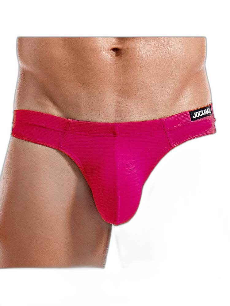 Men's Simple Breathable Mesh Pouch Thong & Strings