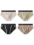 4 Pack Men's Solid Color Cotton Breathable Trendy Briefs