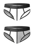 Men’s Spliced Lines U Convex Pouch Cotton Briefs