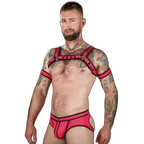 Mr S Leather Neoprene Bulldog Harness | Pink