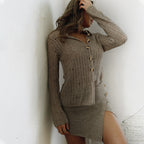 All-matching Lapel Solid Color Sweater Coat Cardigan