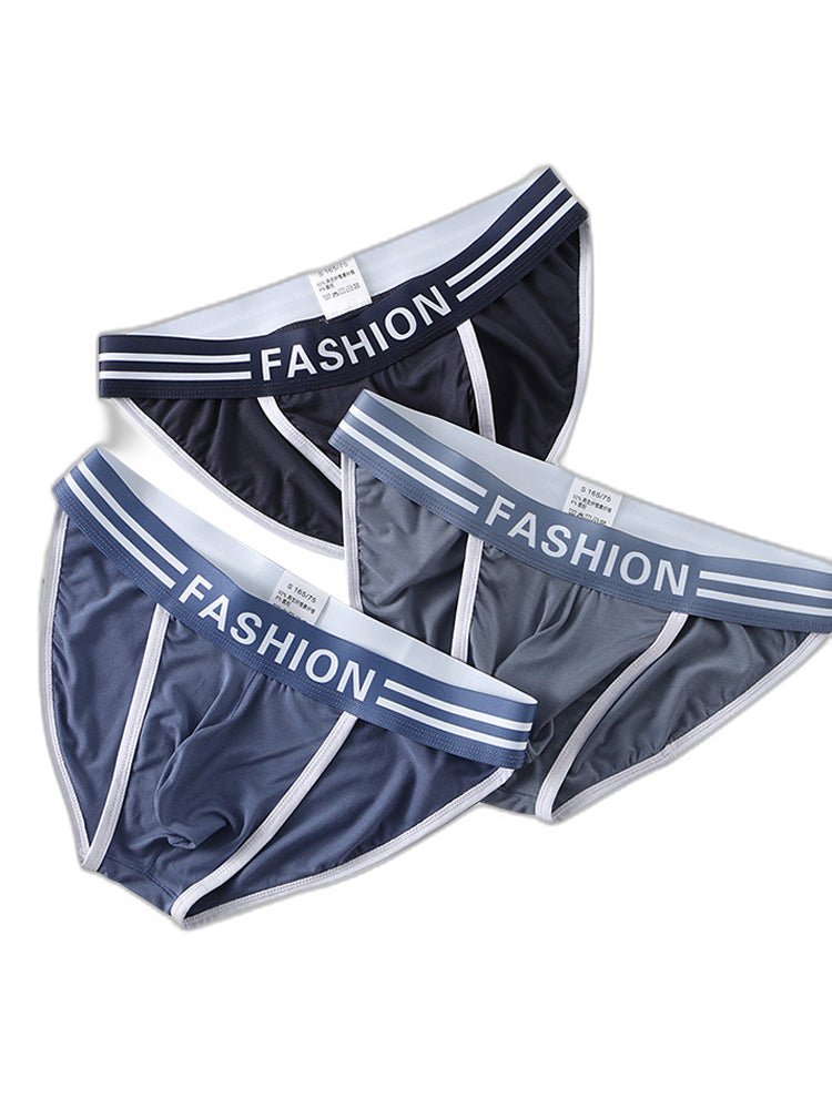 3 Pack Men's High-Cut Sexy Comfortable U-Convex Breathable Briefs
