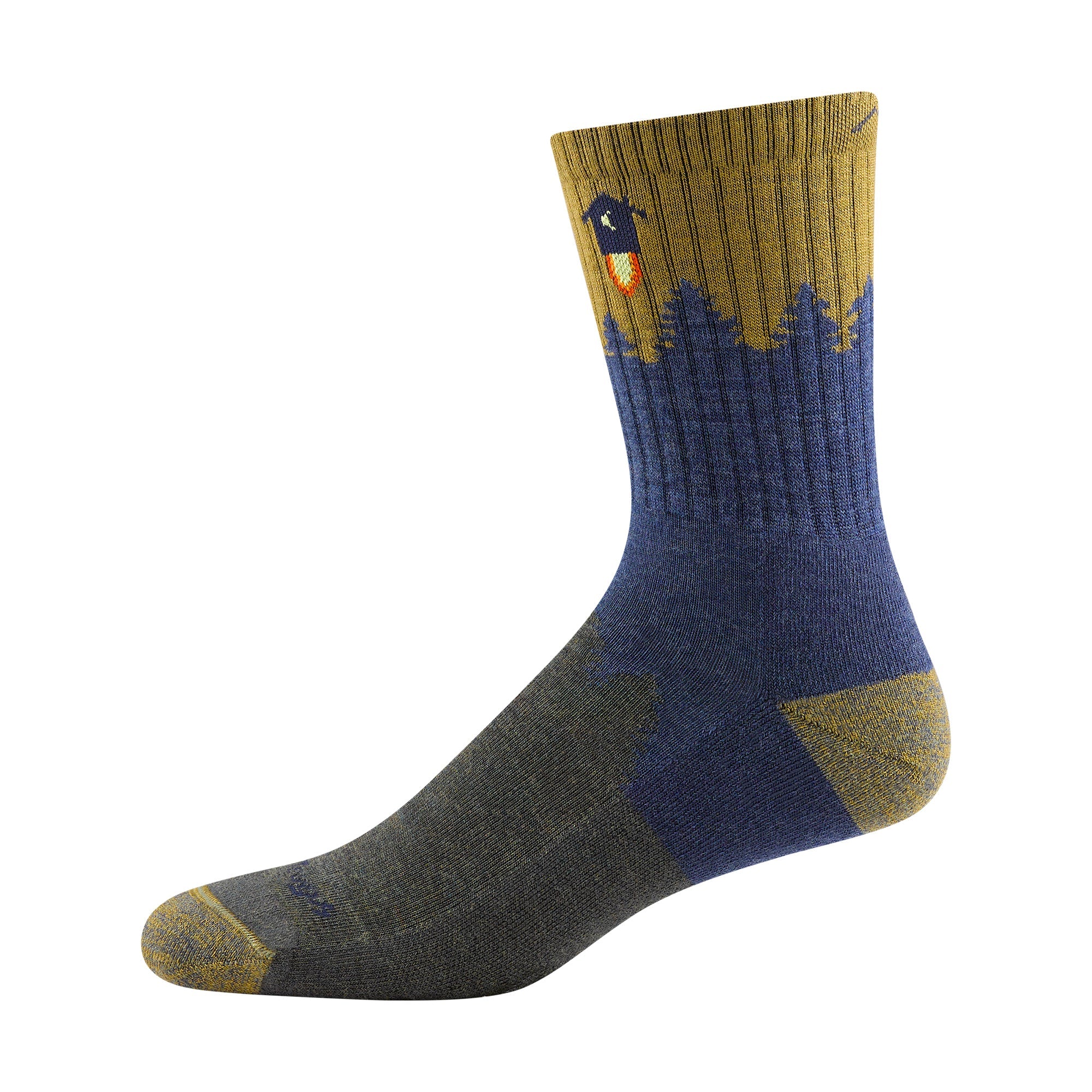 Mens Merino Wool Crew Midweight Seamless Hiking Socks
