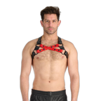 Prowler RED Leather Cross Harness Black Red