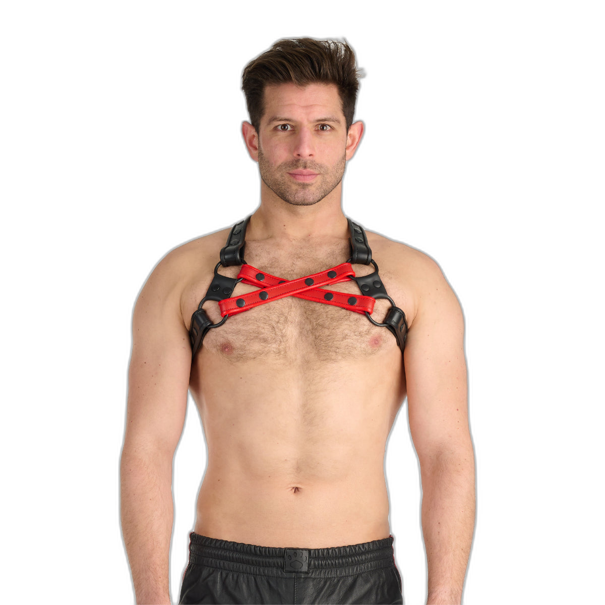 Prowler RED Leather Cross Harness Black Red