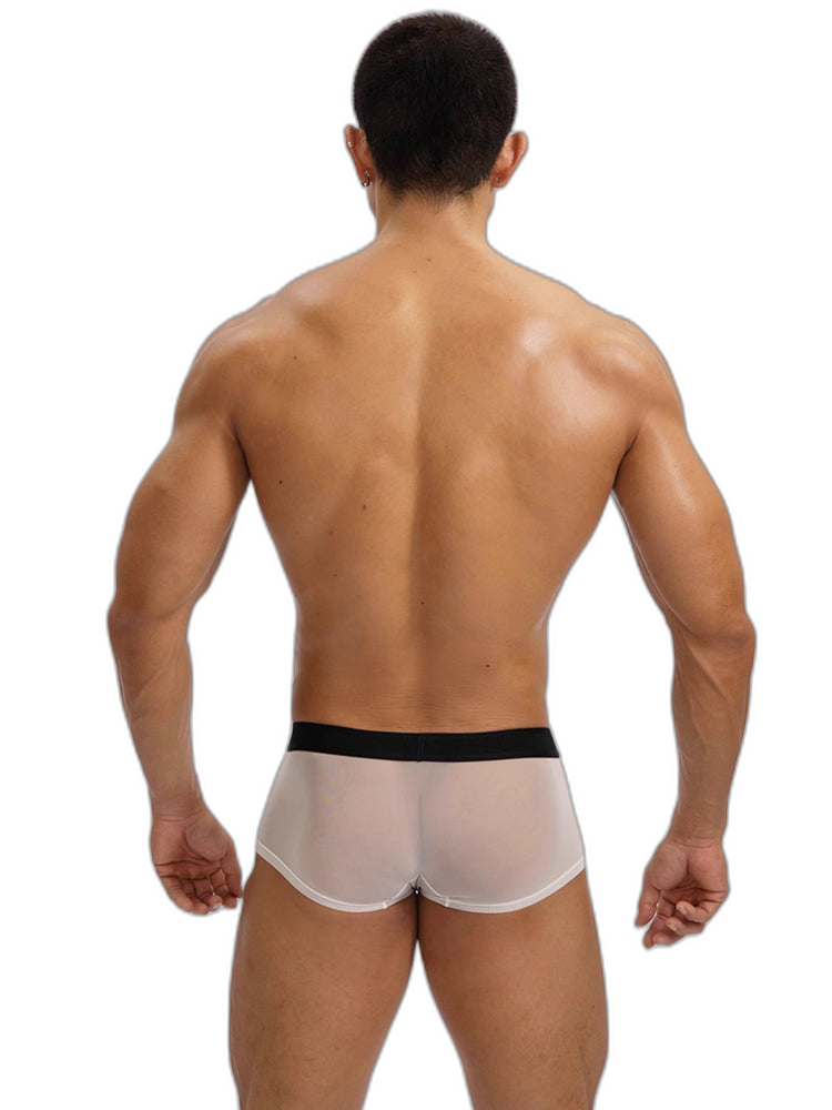 2-Pack Men's Breathable Mesh Ice Silk U-convex Low Waist Boxer Briefs