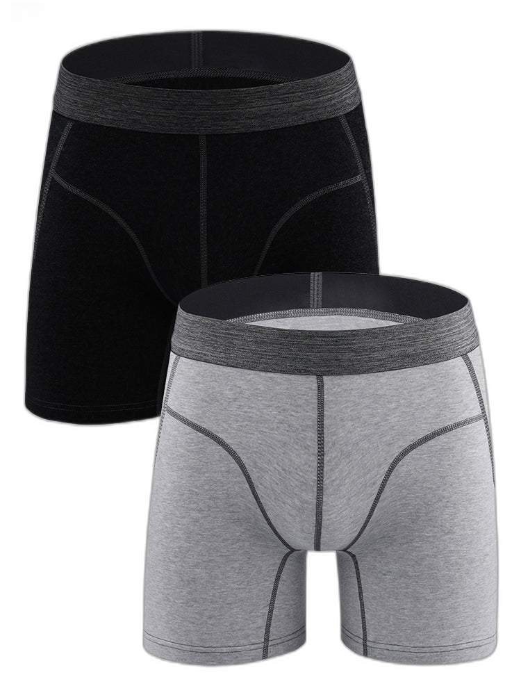 Men's Sport Anti-Chafing Cotton Boxer Briefs