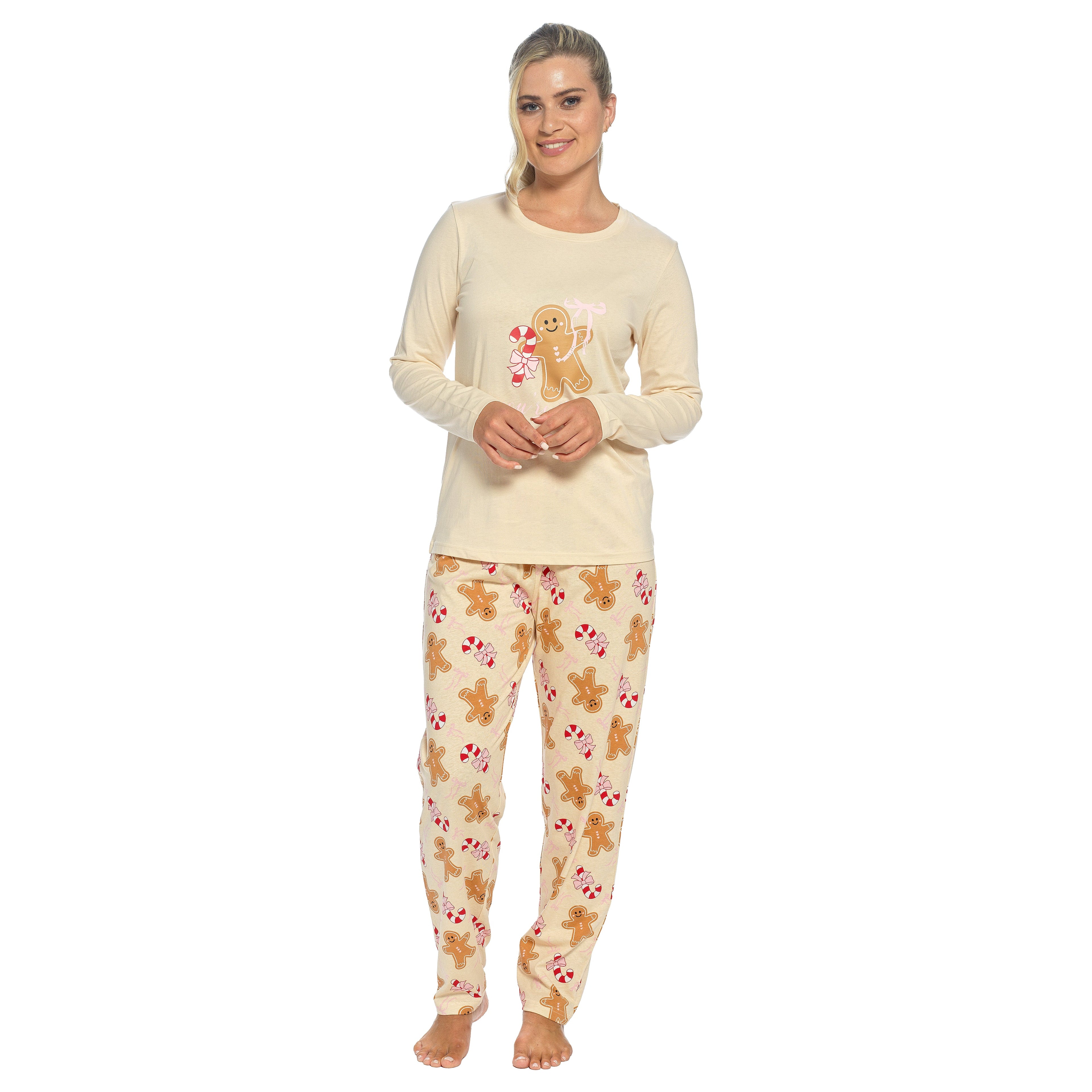 Daisy Dreamer Women's Cotton Pyjama Set With Elasticated Patterned Bottoms Super Soft Cosy Sleepwear