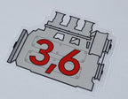 Porsche 911 3.6 engine window sticker - Retro Outlaw style rear screen decal