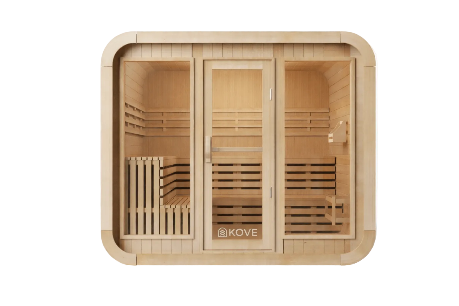 KOVE Cube Sauna 5–6 Person Outdoor Sauna – Premium Spruce Wood, 8kW Harvia Heater, Modern Cube Design